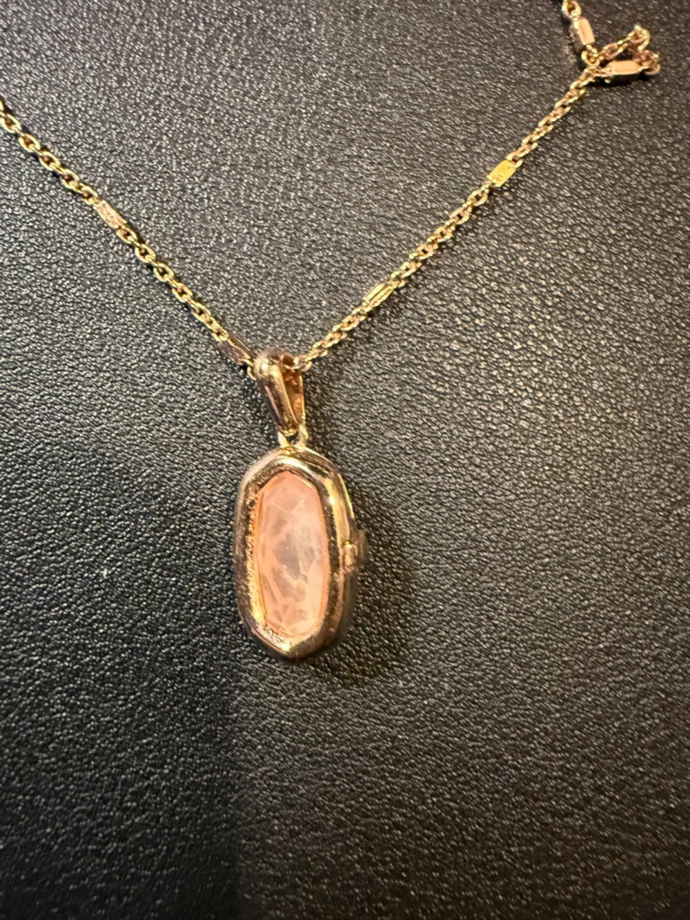 Kendra Scott Gold Necklace with Pink Oval Pendant and Interchangeable Stones - Picture 4 of 5
